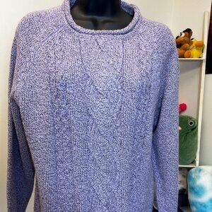 Carolyn Taylor Vintage Purple Cable Knit Sweater Size Large